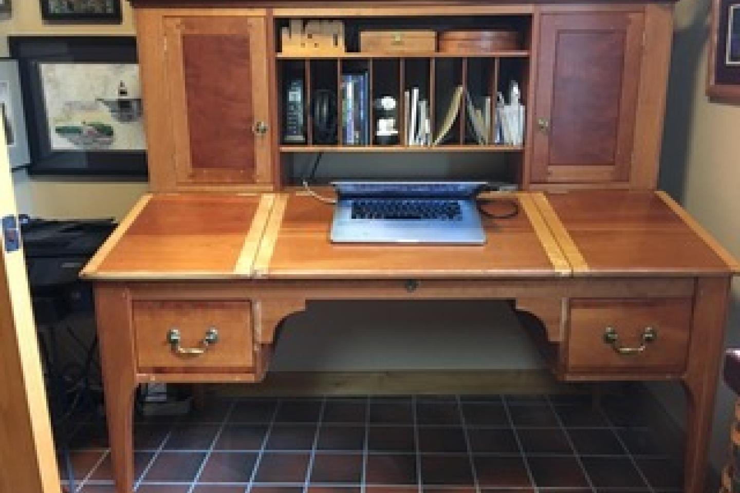 Jan's writing desk with laptop